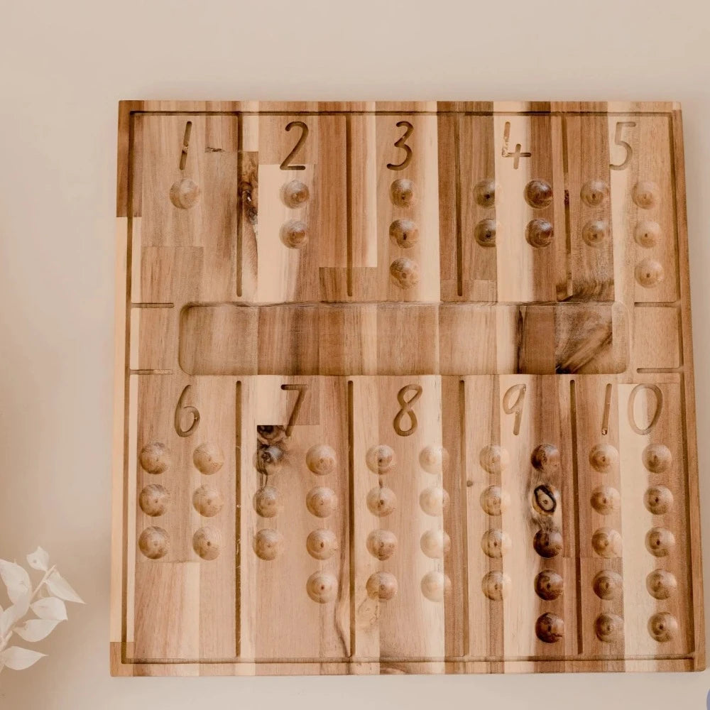 Wooden Multicolor Natural Counting Board