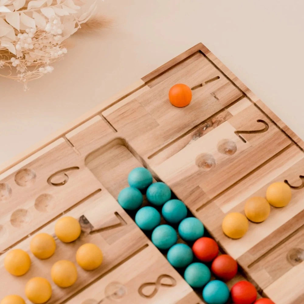 Wooden Multicolor Natural Counting Board