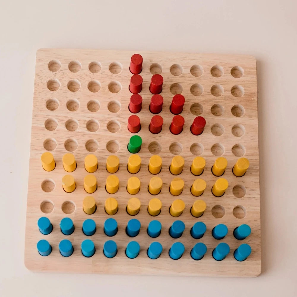 Wooden Multicolor Peg Board
