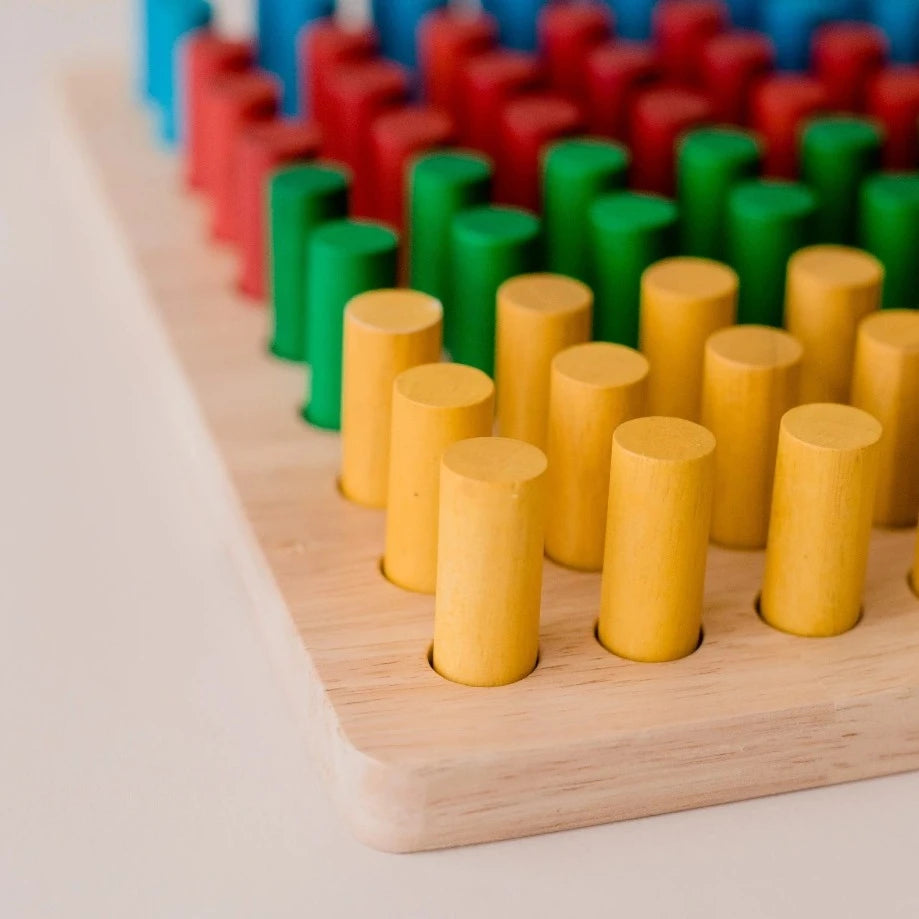 Wooden Multicolor Peg Board
