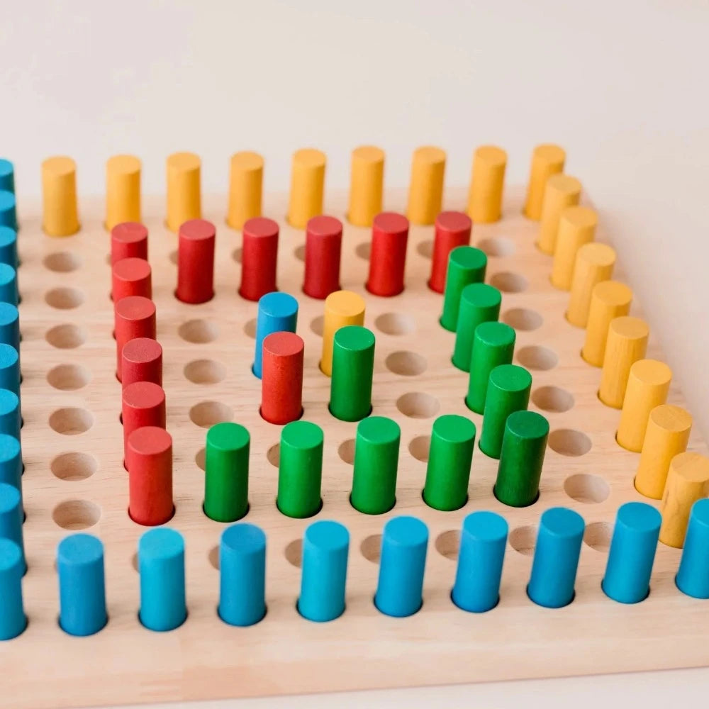 Wooden Multicolor Peg Board