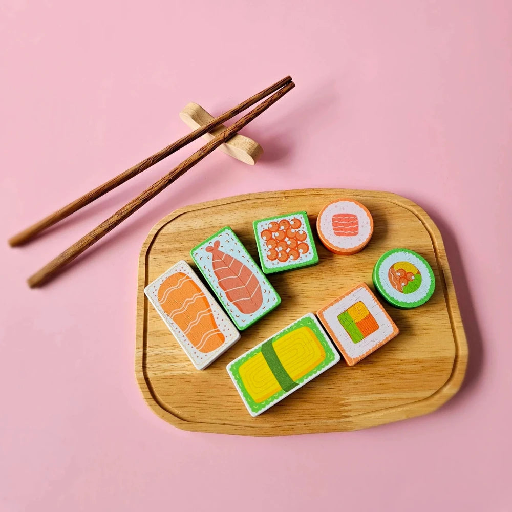Wooden Multicolor Sushi Play Set