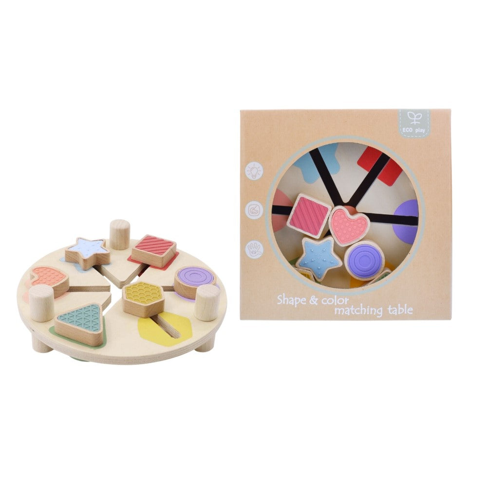 Wooden Shape & Colour Matching Activity Table