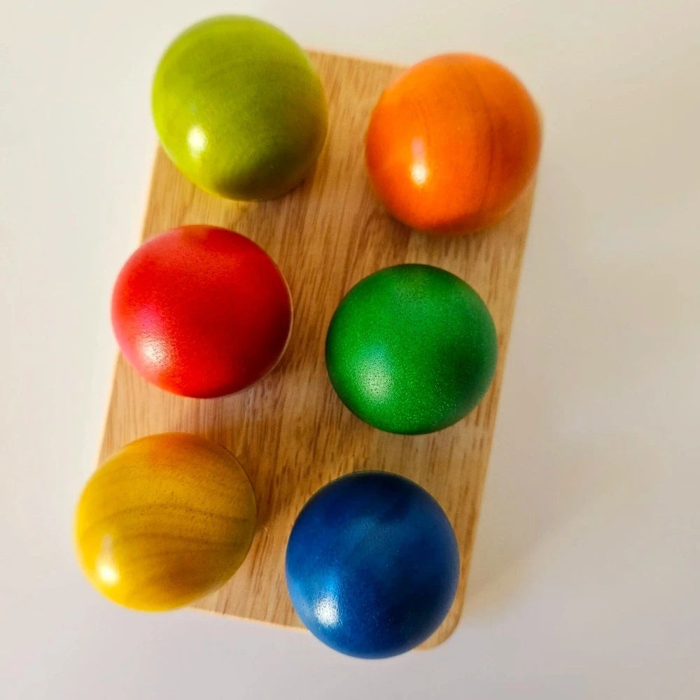 Wooden Sorting Egg Cups - Set of 6