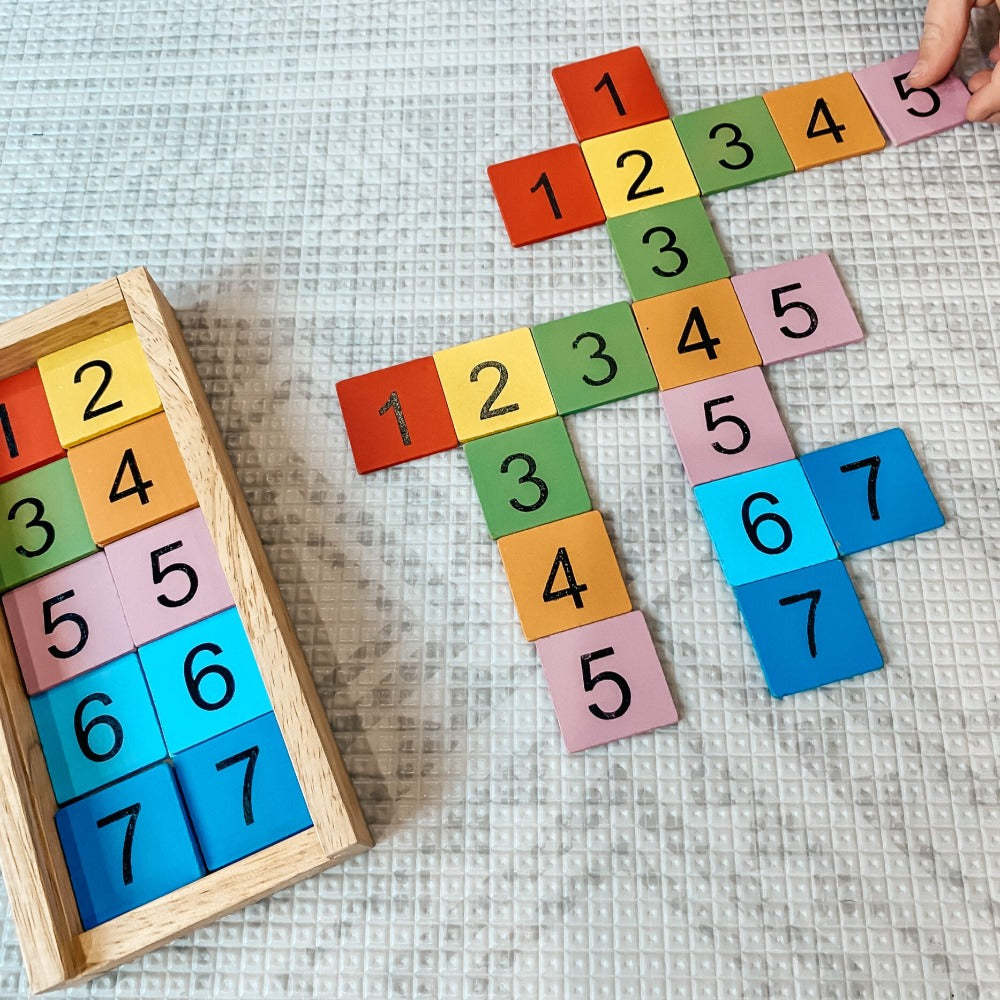 Wooden Sparky Colorful Tile Number Game