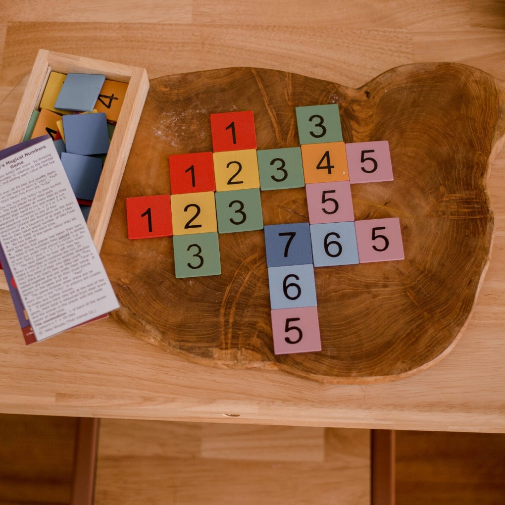 Wooden Sparky Colorful Tile Number Game