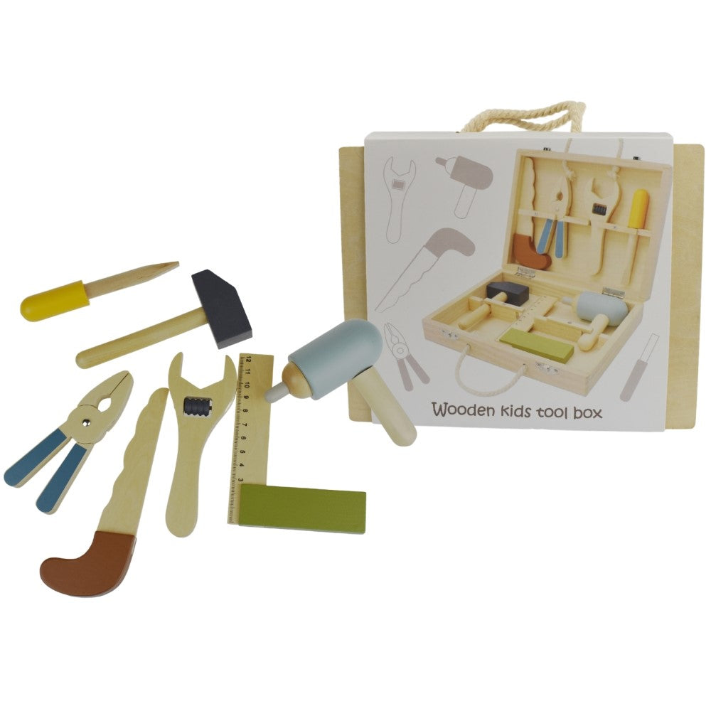 Wooden Tools Set In Carry Case Kids Playset