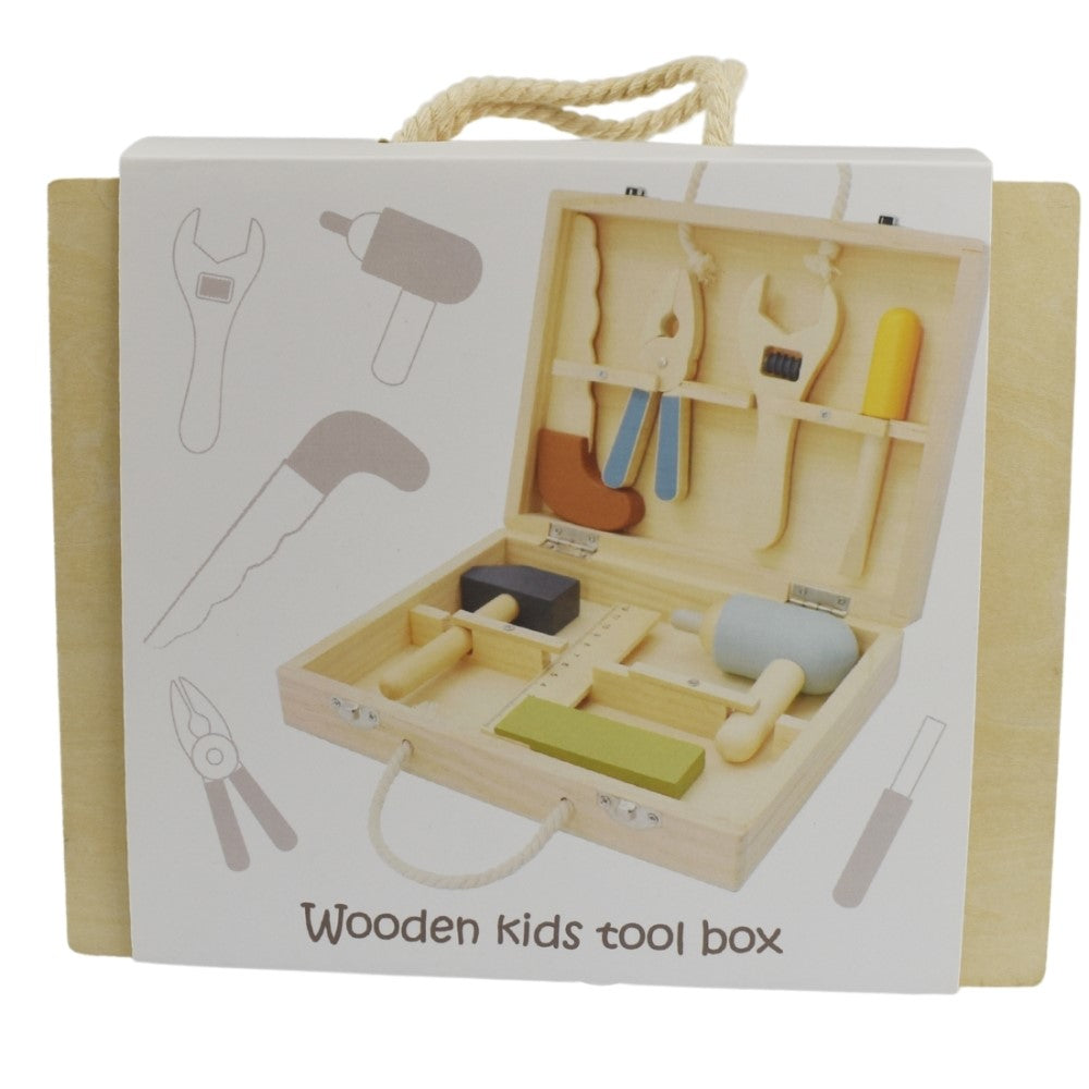 Wooden Tools Set In Carry Case Kids Playset