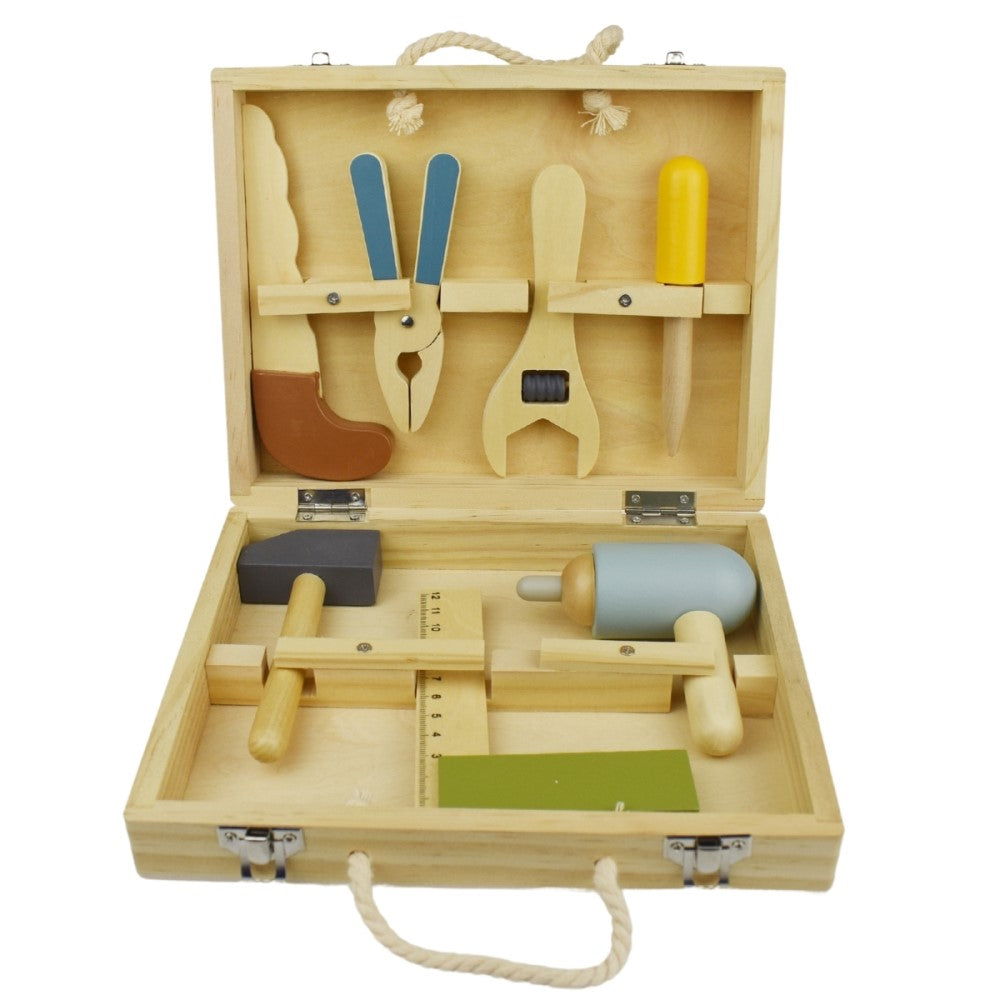 Wooden Tools Set In Carry Case Kids Playset