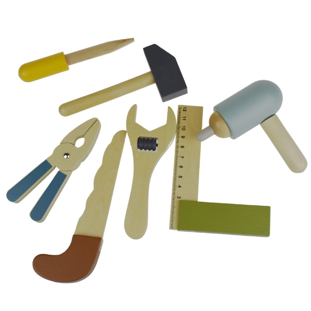 Wooden Tools Set In Carry Case Kids Playset