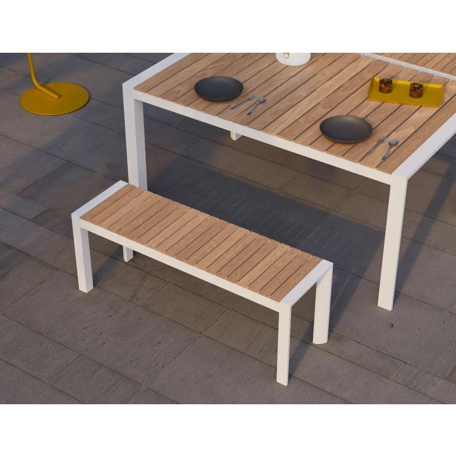 Wooden Top Metal Outdoor Bench - 120cms (Available in 2 Colors)
