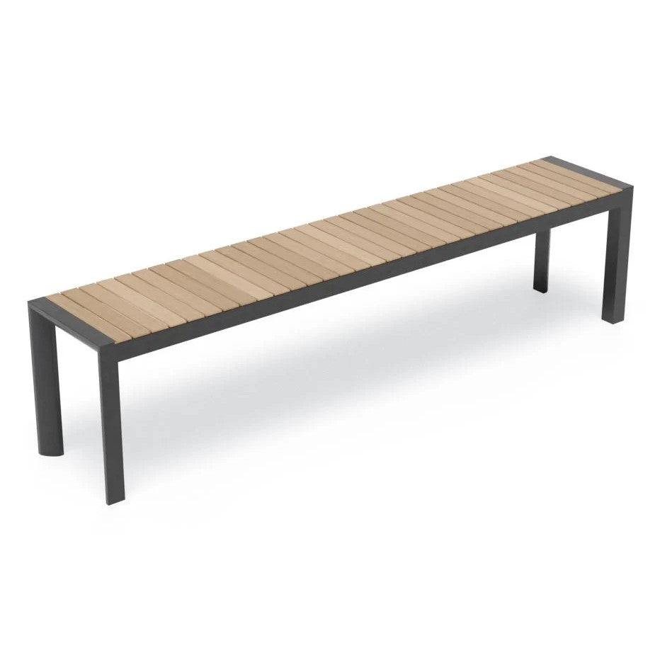 Wooden Top Metal Outdoor Bench - 190cms (Available in 2 Colors)