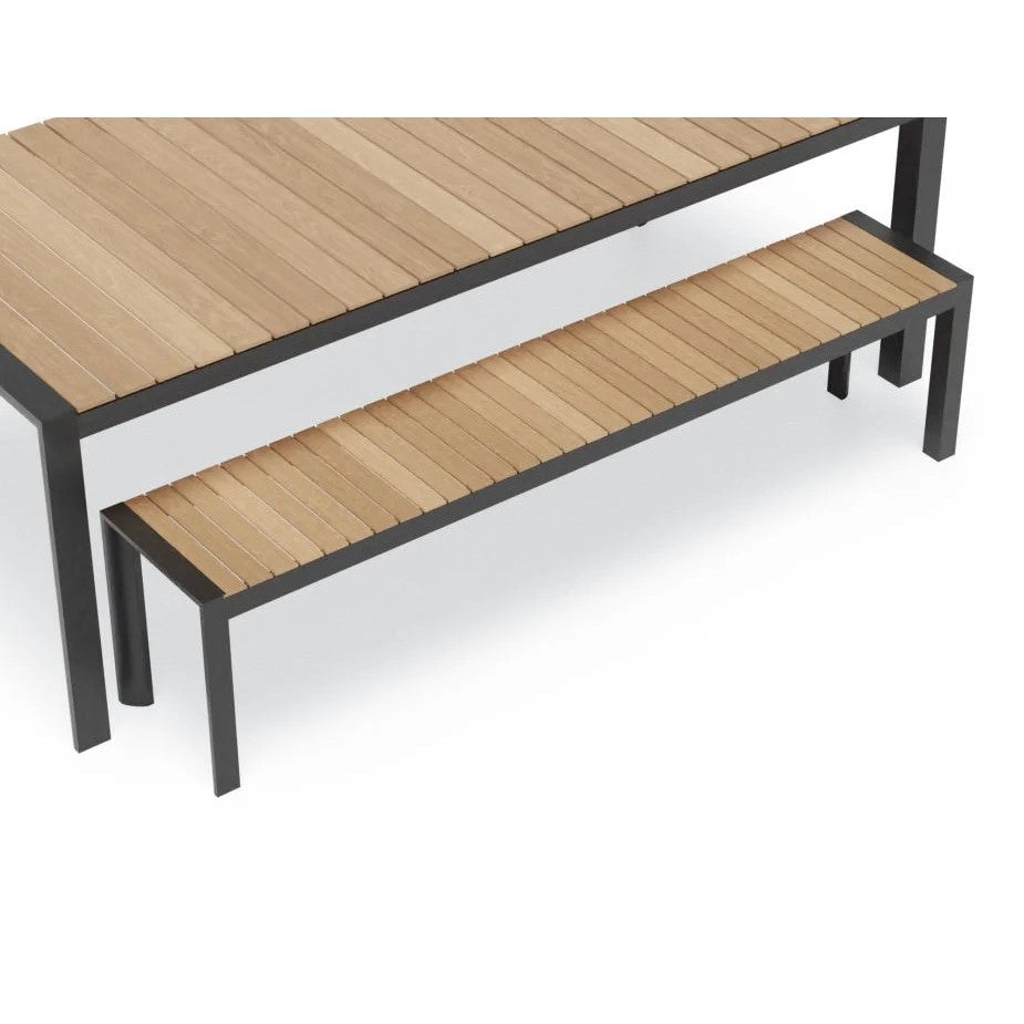 Wooden Top Metal Outdoor Bench - 190cms (Available in 2 Colors)