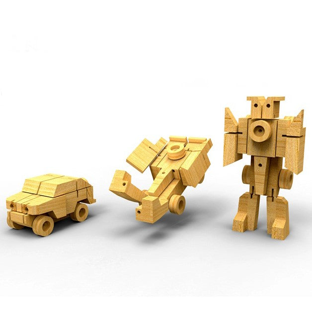 Wooden Transformer Vehicle Large - Army truck