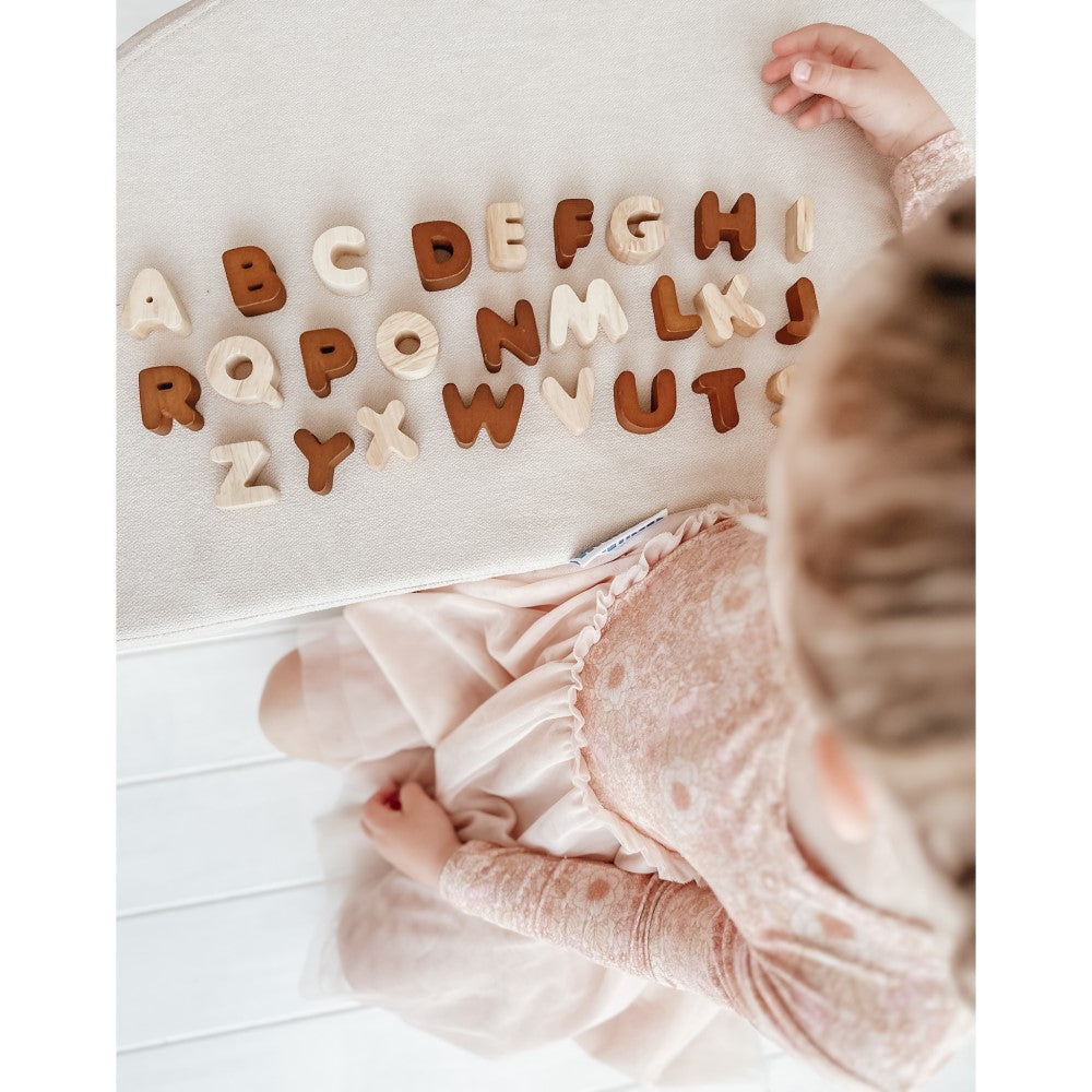 Wooden Two-tone Capital Letters 26Pcs