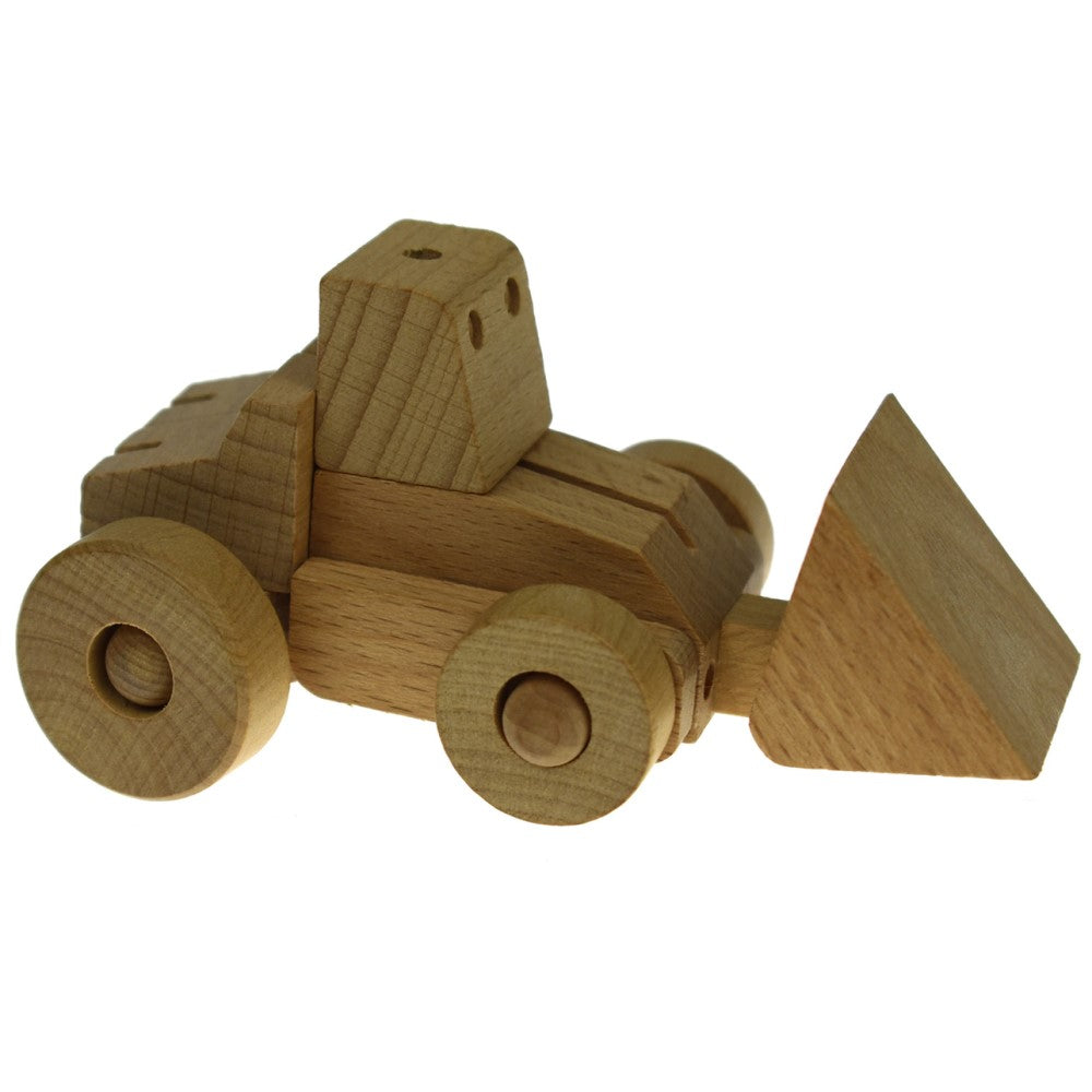 Wooden Vehicle Transformer Small - Bulldozer