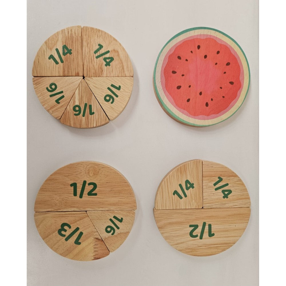 Wooden Watermelon Fraction Set