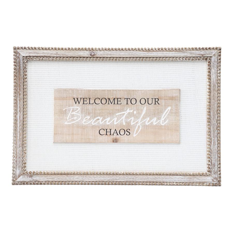Wooden White Mix 'Beautiful Chaos' Wall Art 60cms