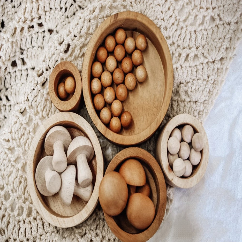 Wooden 2 Tone Stacking and Nesting Bowls
