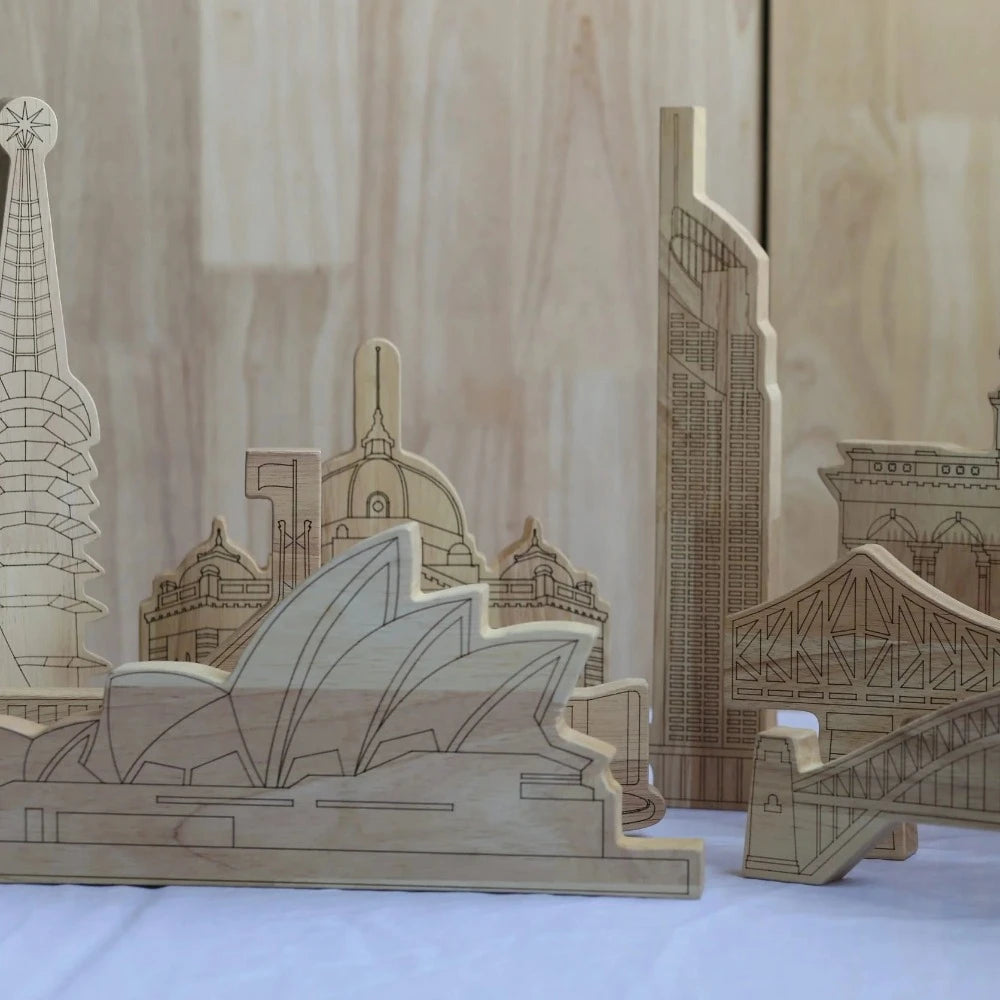 Wooden Australian Landmark Set