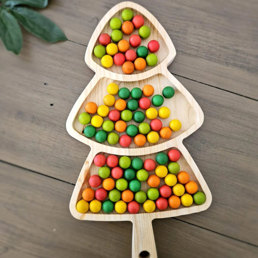Wooden Decorative Christmas Tree Tray