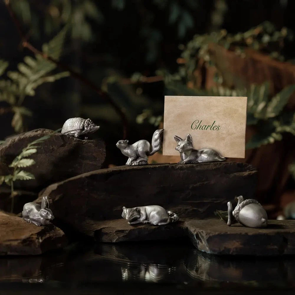 Woodland Pewter Place Card Holders Set of 6 in Gift Box