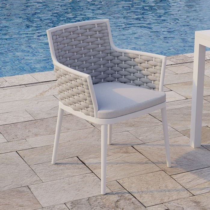 Woven Inspired Padded Dining Chair (Available in 2 colors)