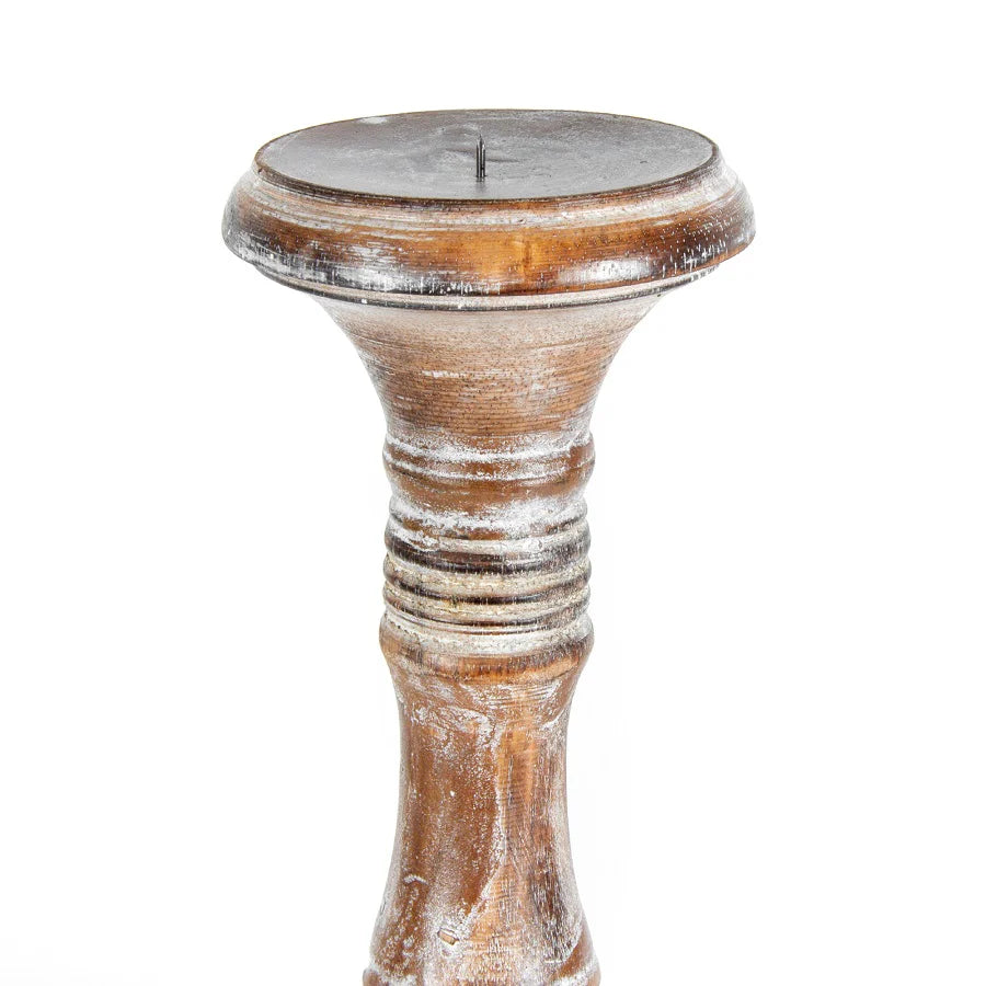 X-Tall Hand-Carved Embellished Pillar Candleholder - 50cms