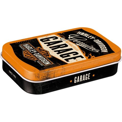XL Mint Box Harley-Davidson Garage - Nostalgic-Art - 10x6x2cm