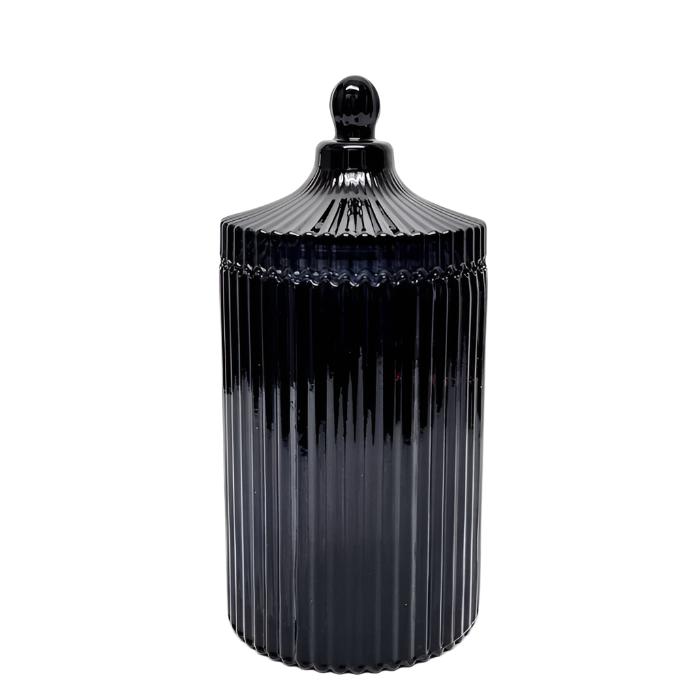 XL Ribbed Verona Round Ribbed Glass Jar - Available in 2 Colors