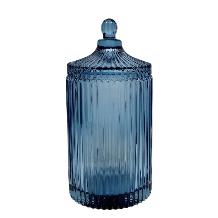 XL Ribbed Verona Round Ribbed Glass Jar - Available in 3 Colors