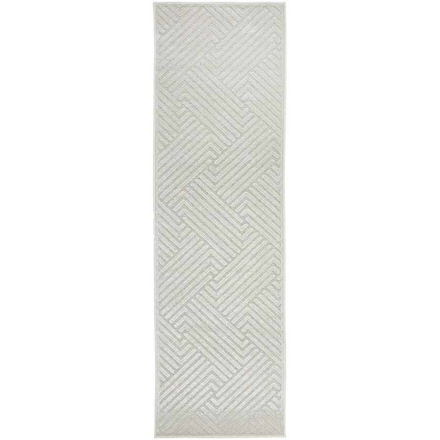 Handcrafted Texture York Cindy Natural White Runner - 300x80cms