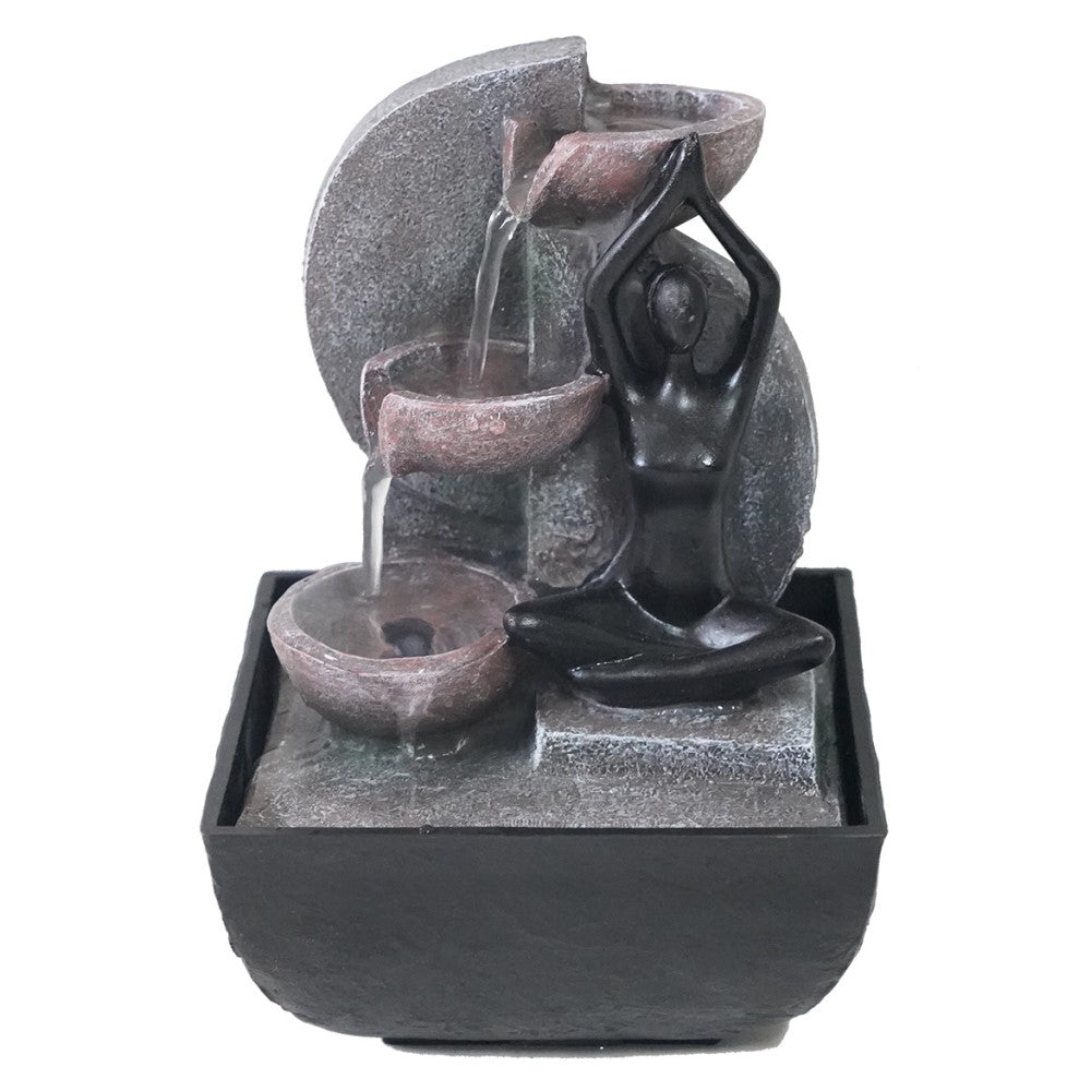 Yoga Pots Polyresin Fountain Tabletop Decor