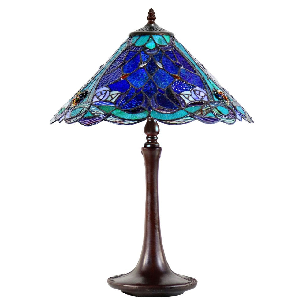 Zander Tiffany Style Table Lamp - Blue