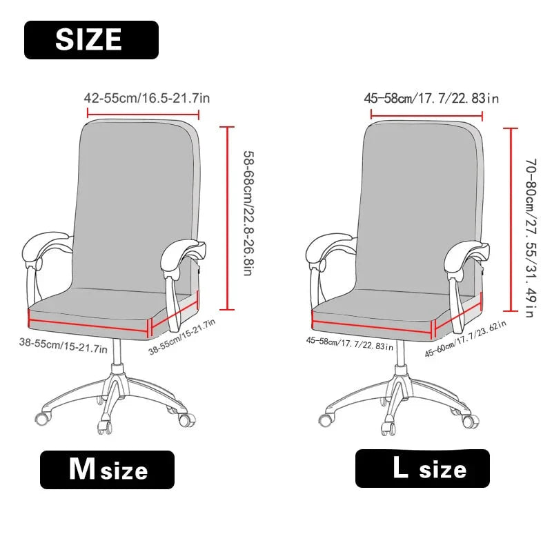 Black Floral Pattern Office Chair Cover