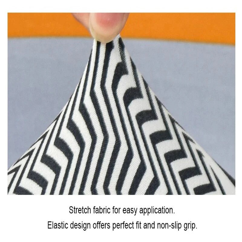 Zig Zag Pattern Office Chair Cover - Black Dark Grey