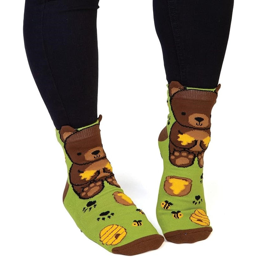 Cozy and Playful Bear Feet Speak Socks