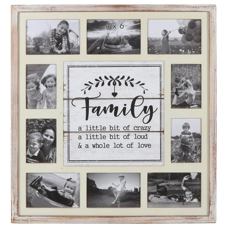 'Family' Wall Hanging Photo Gallery Collage - 59cms