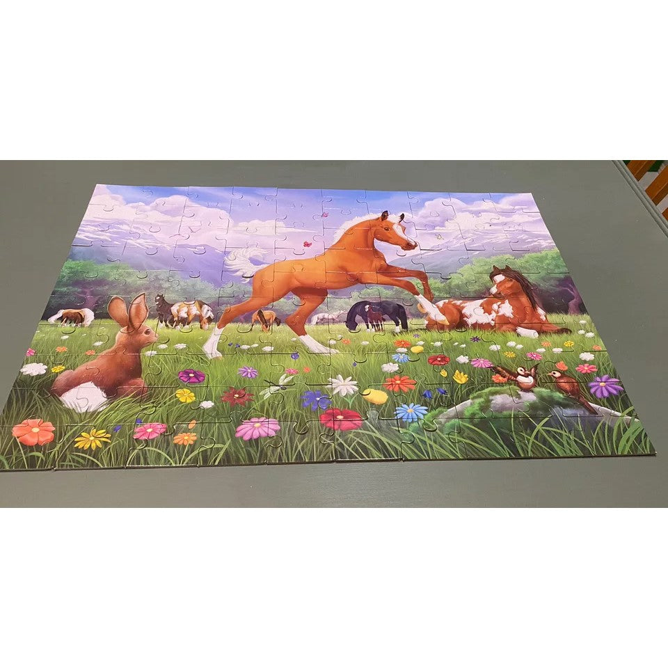 Horsing Around: Fuzzy Jigsaw 100 Piece