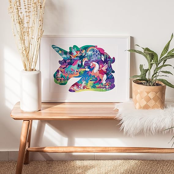 Magical Unicorn Forest Shiny Shaped Puzzle
