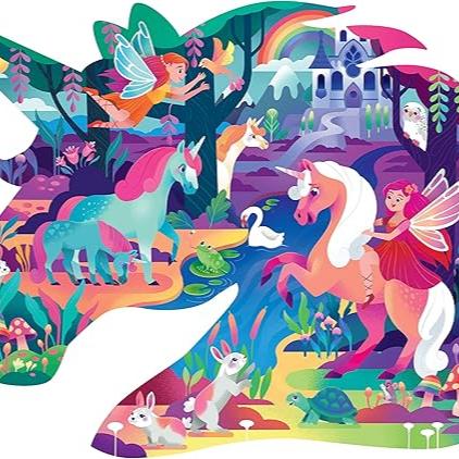 Magical Unicorn Forest Shiny Shaped Puzzle