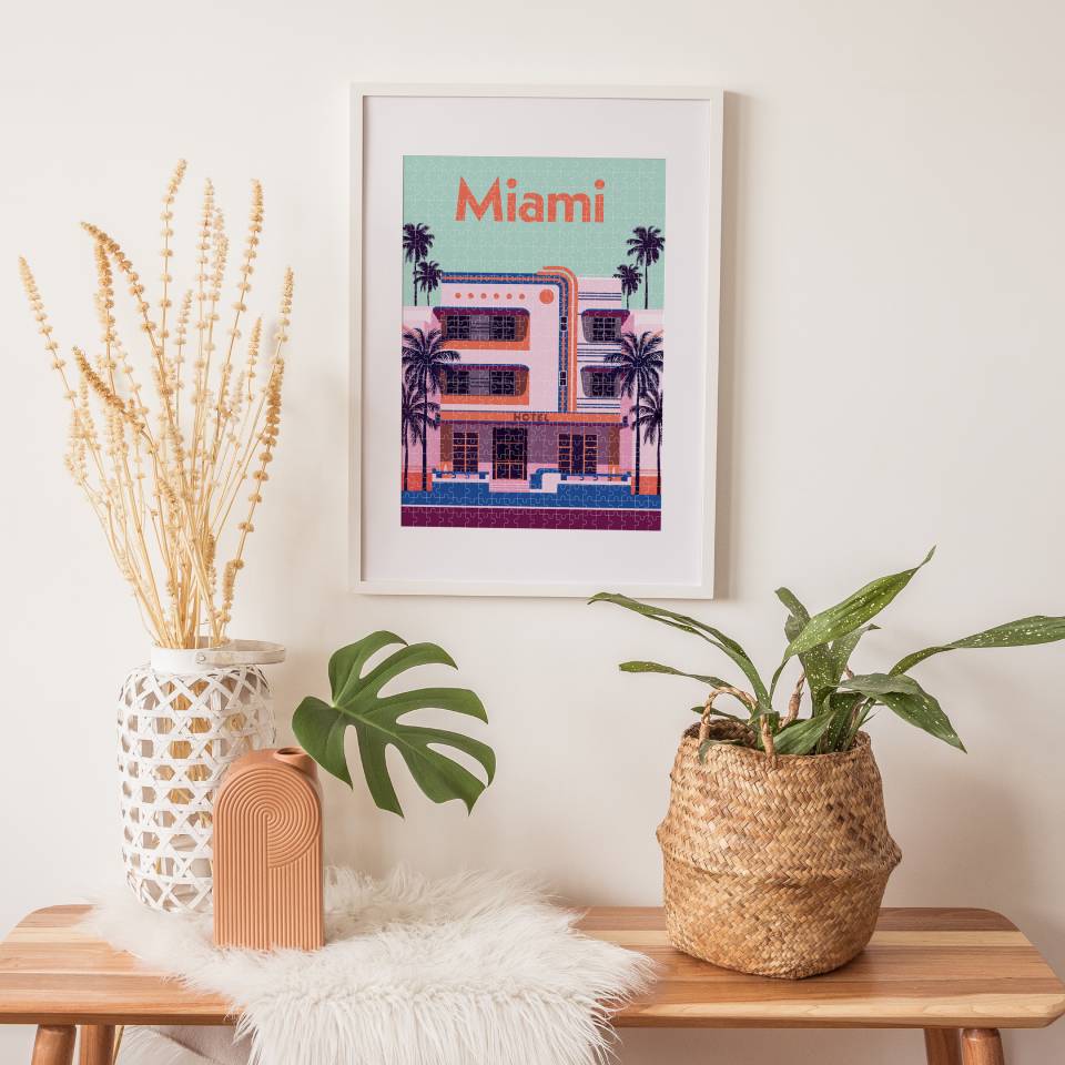 Miami Travel Poster 500 Piece Puzzle