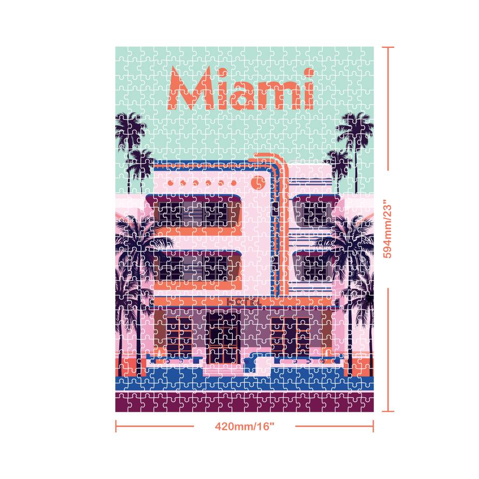 Miami Travel Poster 500 Piece Puzzle
