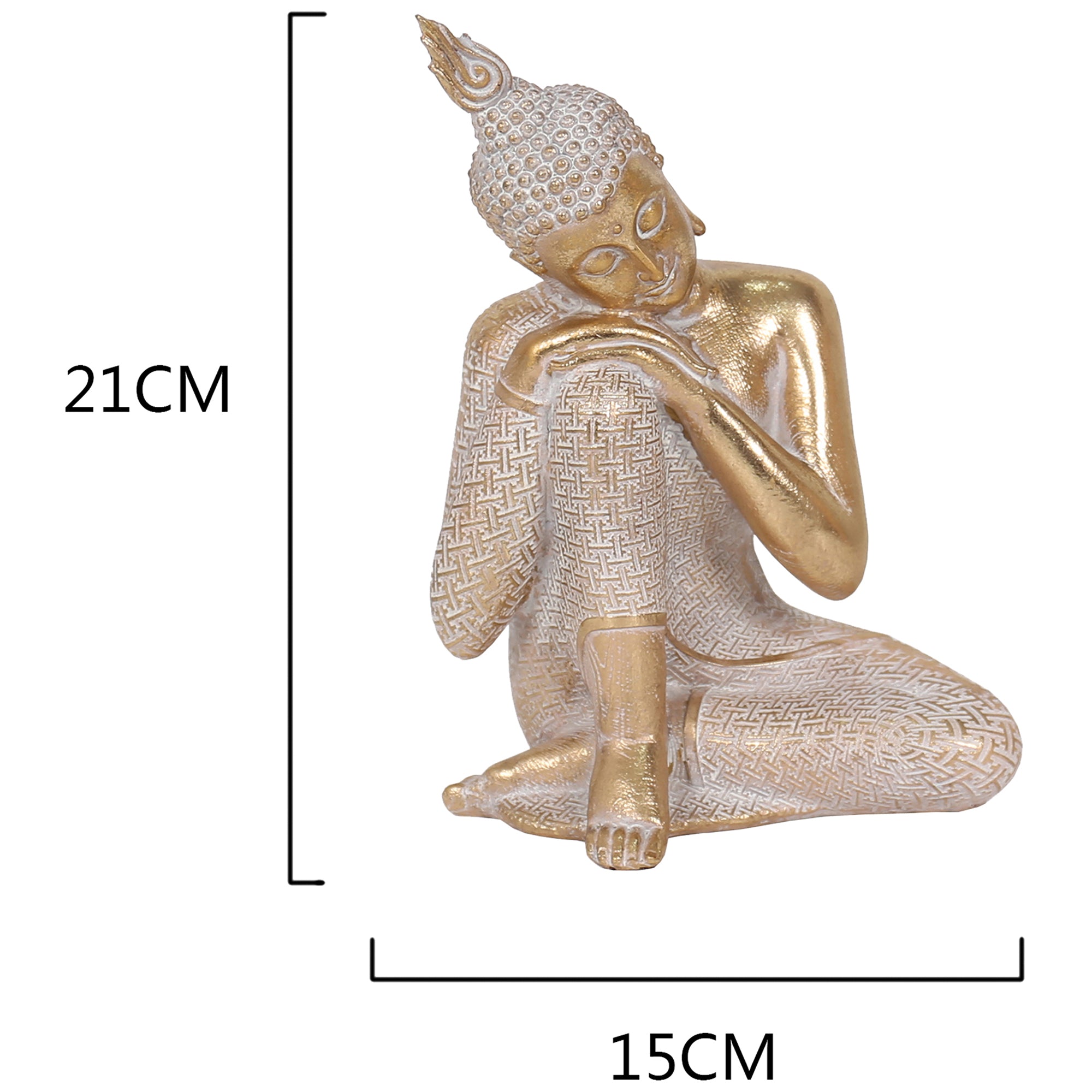 Seated Serenity Brass Buddha - 15x12x21cms