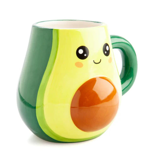 Whimsical Ceramic Avocado 3D Mug