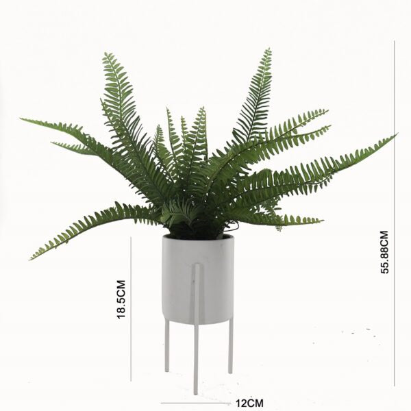 Artificial Boston Fern in Ceramic Pot Stand