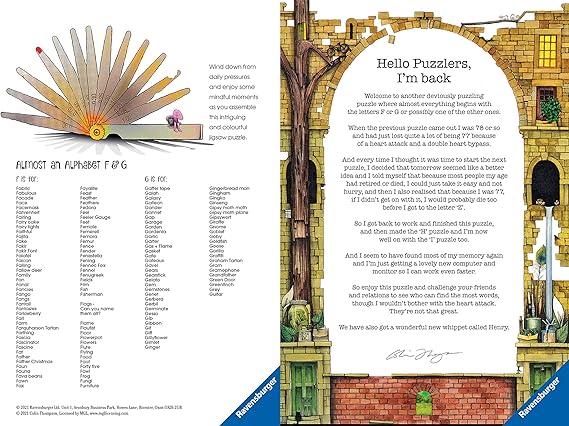 Awesome Alphabet F & G 1000 Piece Puzzle