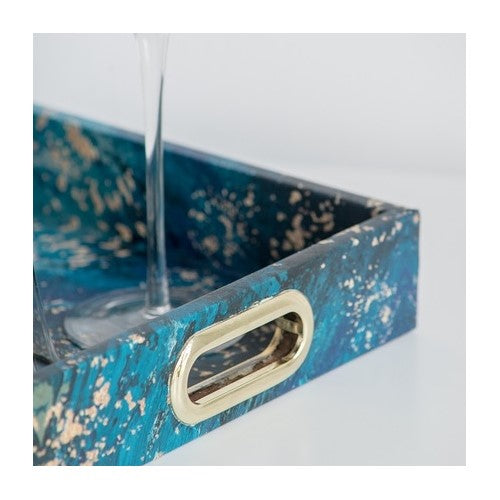 Blue Decorative Trays Set of 2