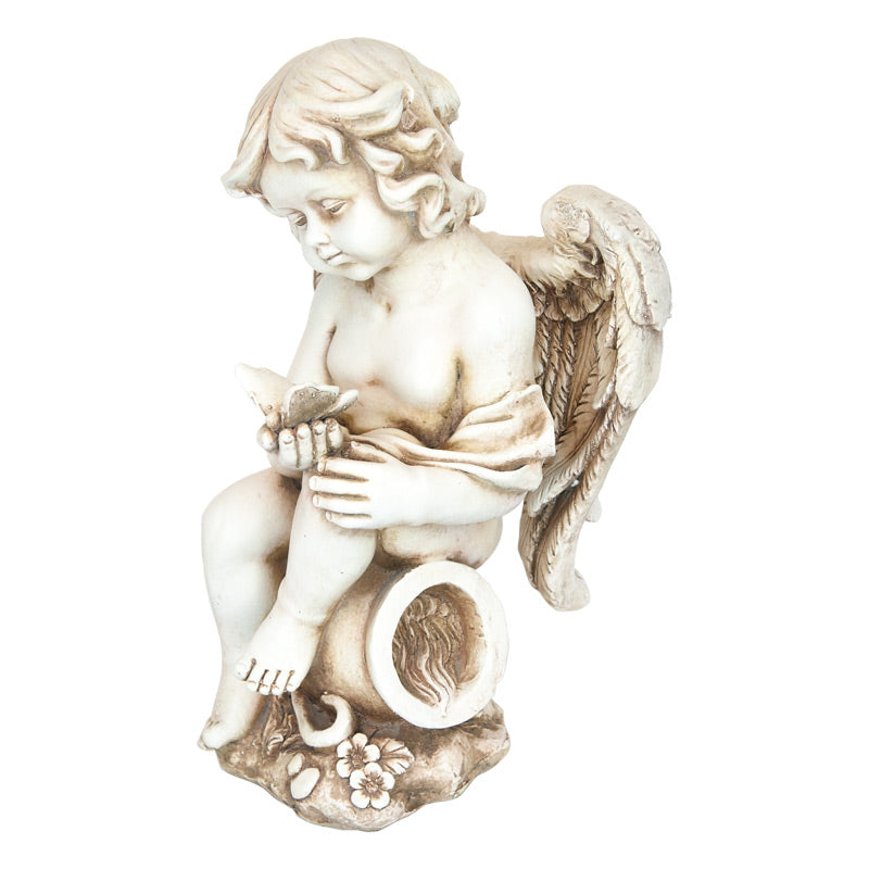Cherub Playing With Butterfly Statue