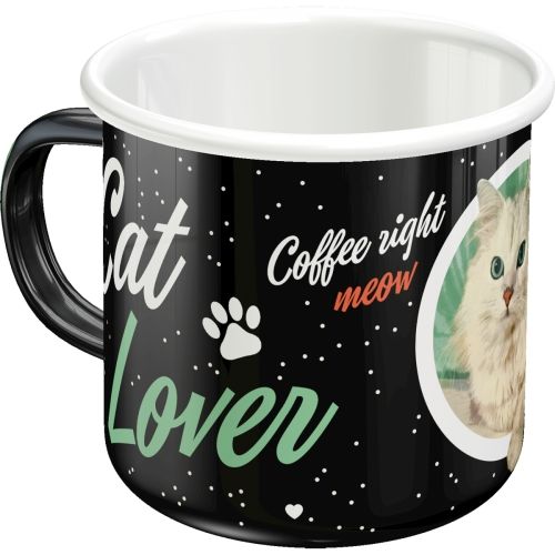 Cat Lover Enamel Coffee Mug